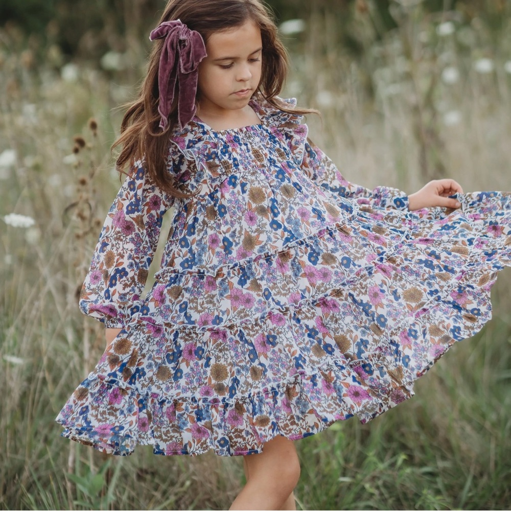 NWT Cheeky Plum Brielle Shimmer Dress Violet Fields 18-24M